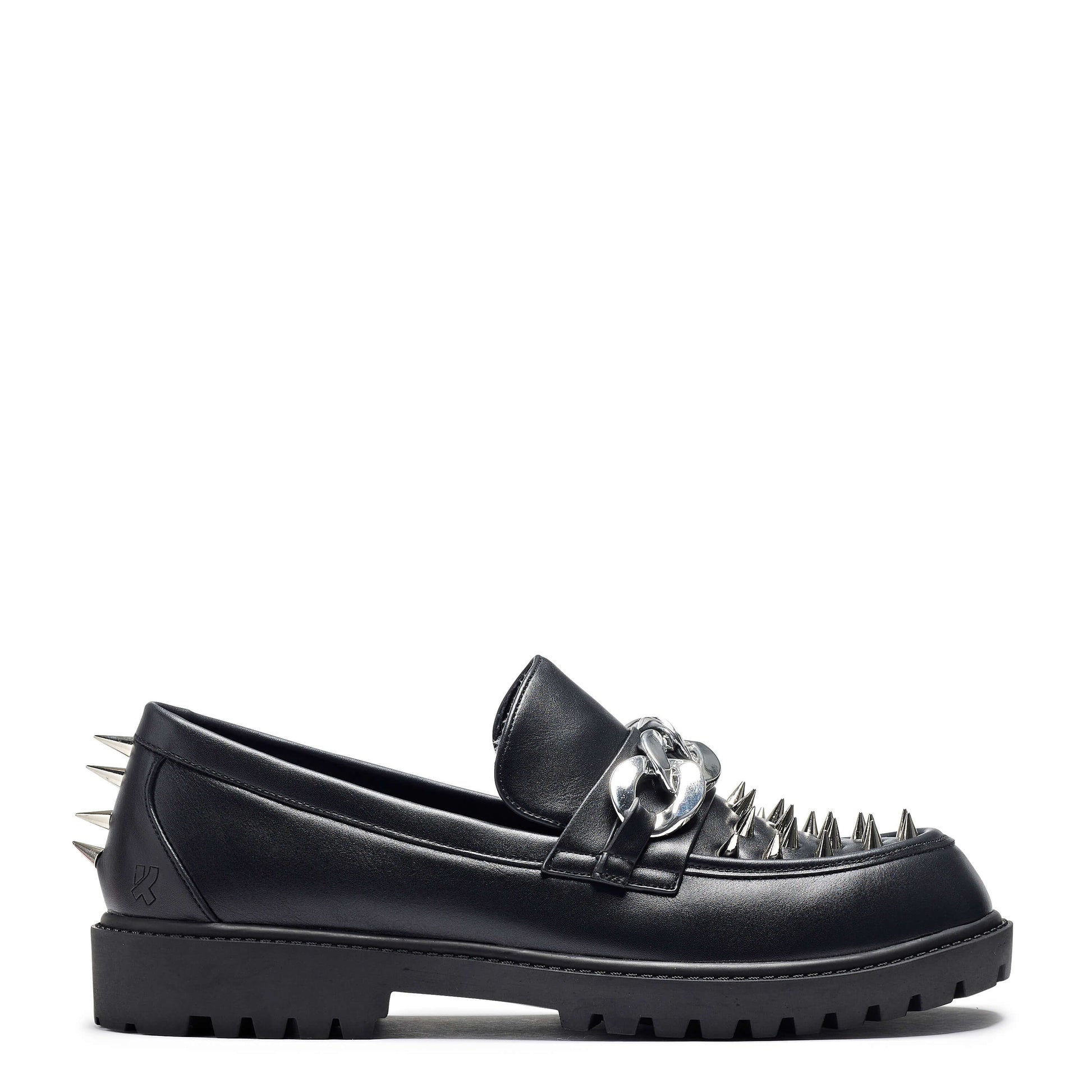 The Grave Warden Men's Spiked Loafers - Shoes - KOI Footwear - Black - Side View