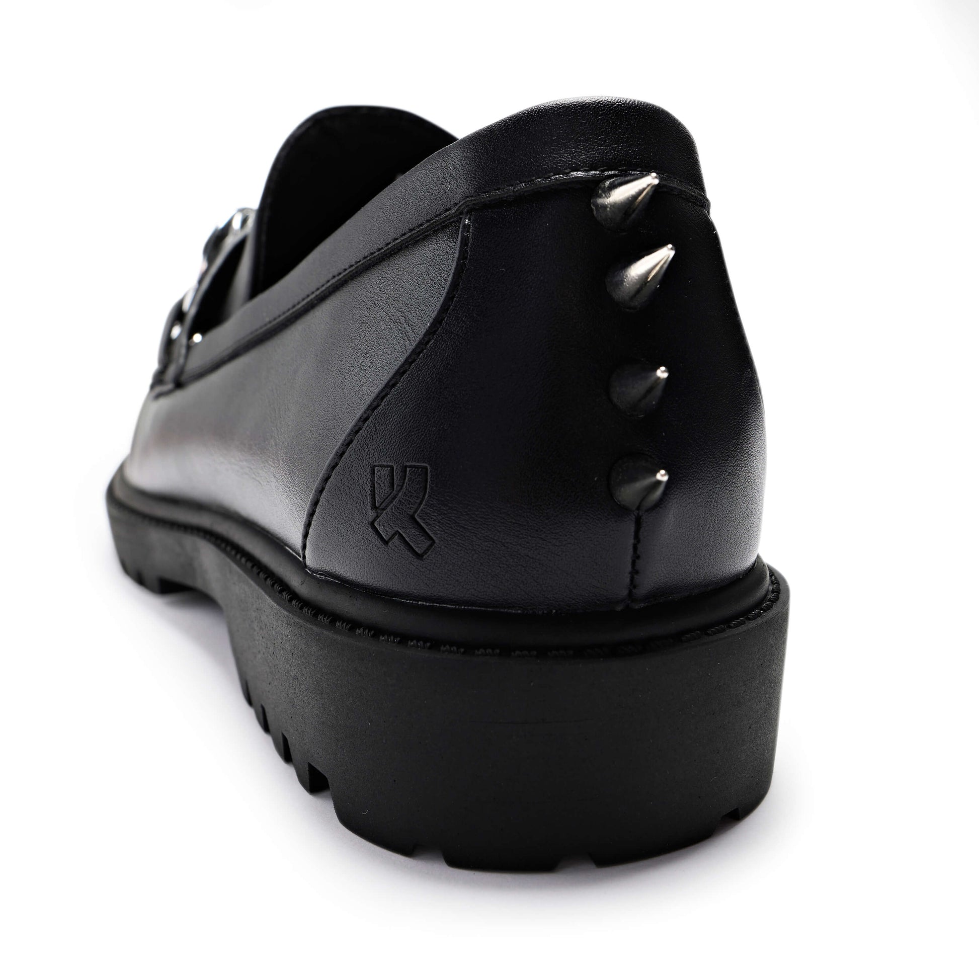The Grave Warden Men's Spiked Loafers - Shoes - KOI Footwear - Black - Back Detail