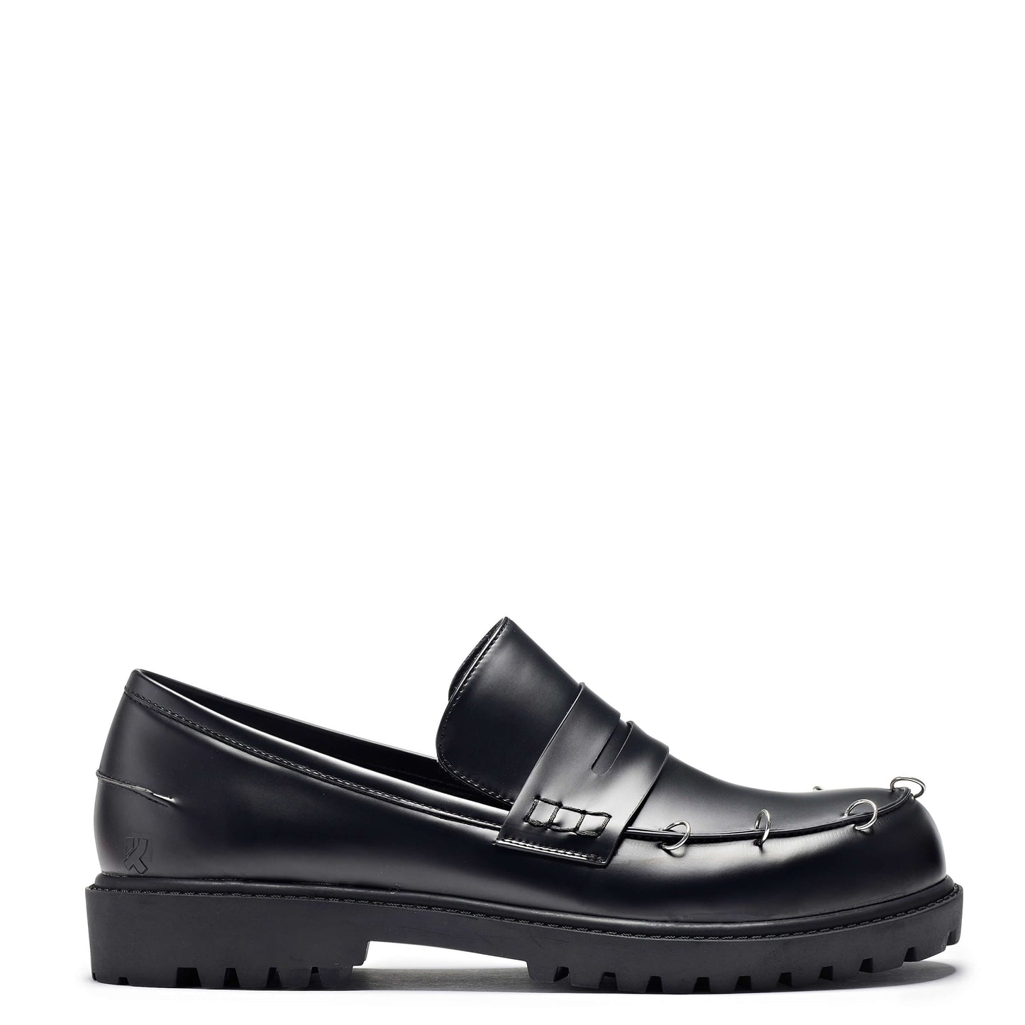 The Kaiden Pierced Men's Loafers - Shoes - KOI Footwear - Black - Side View