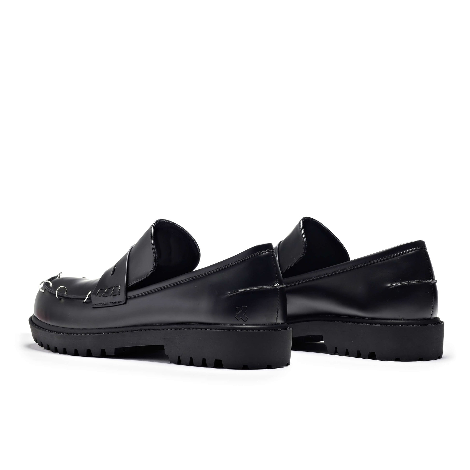 The Kaiden Pierced Men's Loafers - Shoes - KOI Footwear - Black - Back View