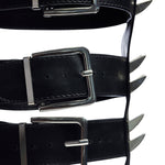 The Mage Resistor Spiked Black Sandals - Black - Koi Footwear - Buckle Detail