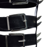 The Mage Resistor Spiked Black Sandals - Black - Koi Footwear - Buckle Detail