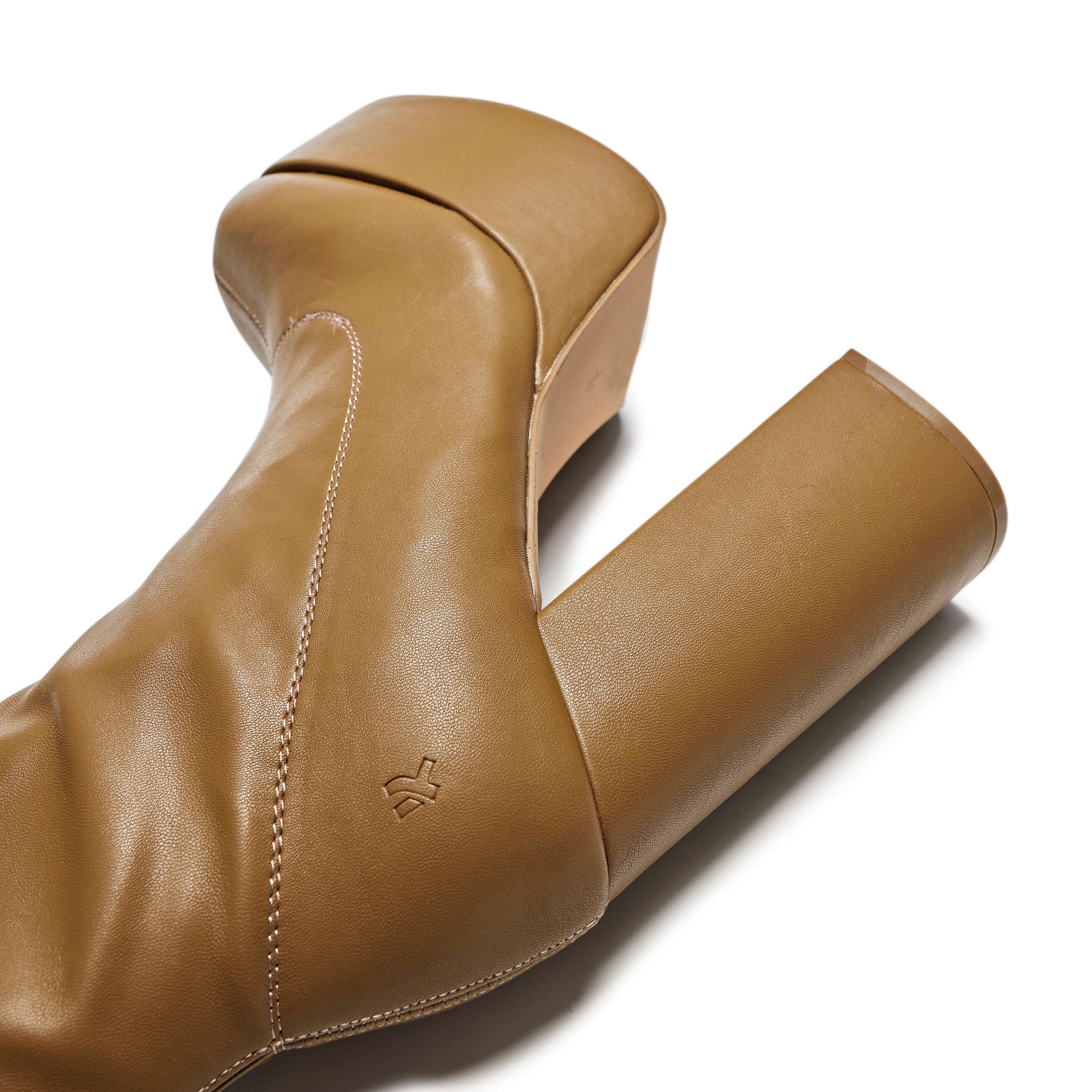 The Redemption Stretch Thigh High Boots - Khaki - Long Boots - KOI Footwear - Khaki - Model Detail View