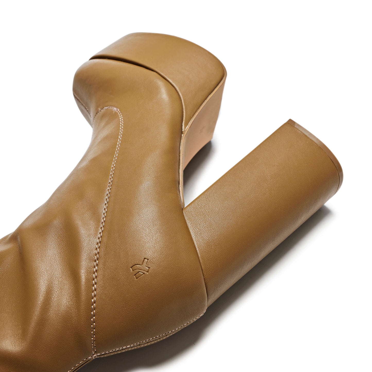 The Redemption Plus Size Thigh High Boots - Khaki - Long Boots - KOI Footwear - Khaki - Heel Detail