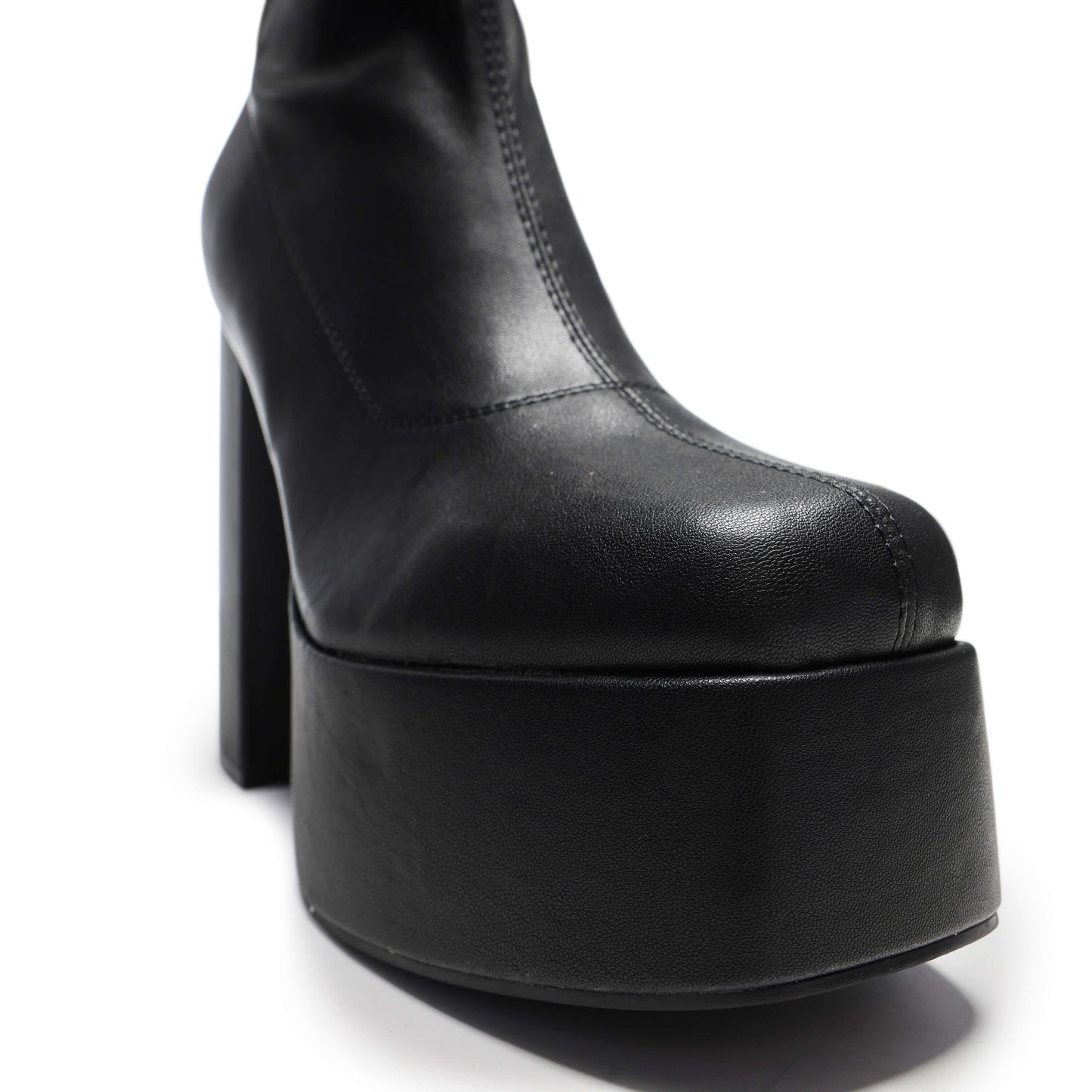 The Redemption Plus Size Thigh High Boots - Long Boots - KOI Footwear - Black - Platform Detail