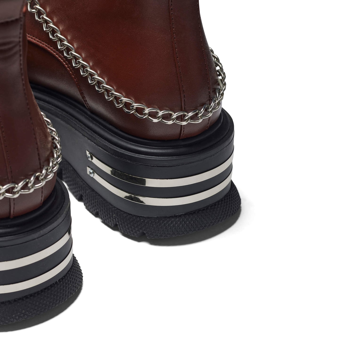 The Silence Men's Platform Grunge Boots - Brown - Koi Footwear - Back Detail