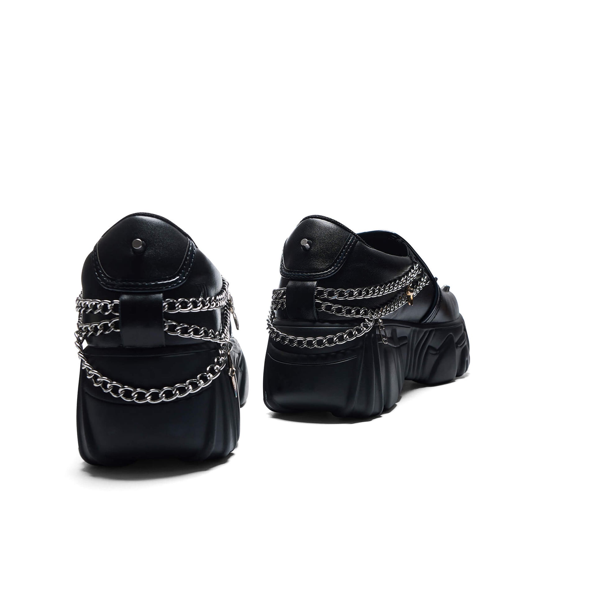 The Summoner Mystic Charm Chunky Slip Ons - Black - Shoes - KOI Footwear - Black - Back Side View