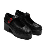 Tira Glitter Mary Janes Columbia SoloEdition - Chunky Platform Heeled Sole - Top view