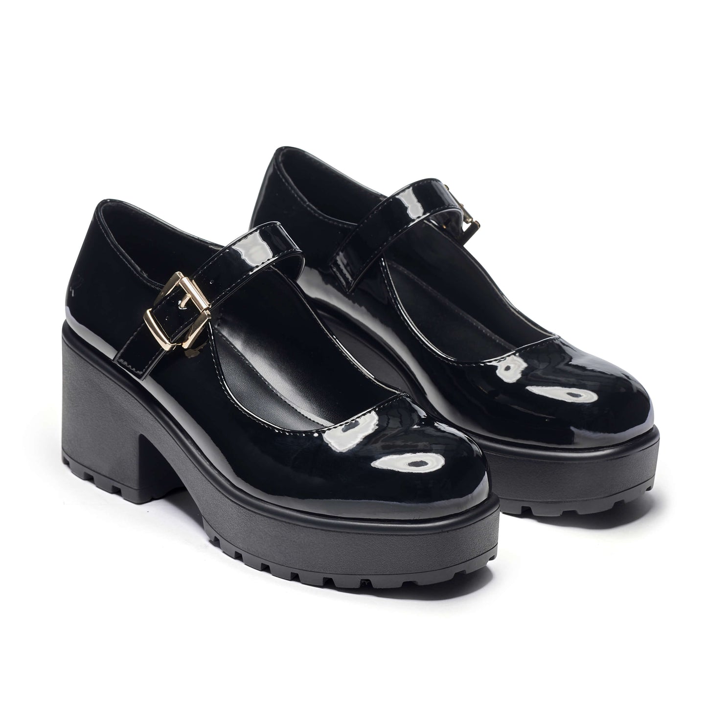 TIRA Black Mary Jane Shoes 'Patent Edition' - Mary Janes - KOI Footwear - Black Patent - Three-Quarter View