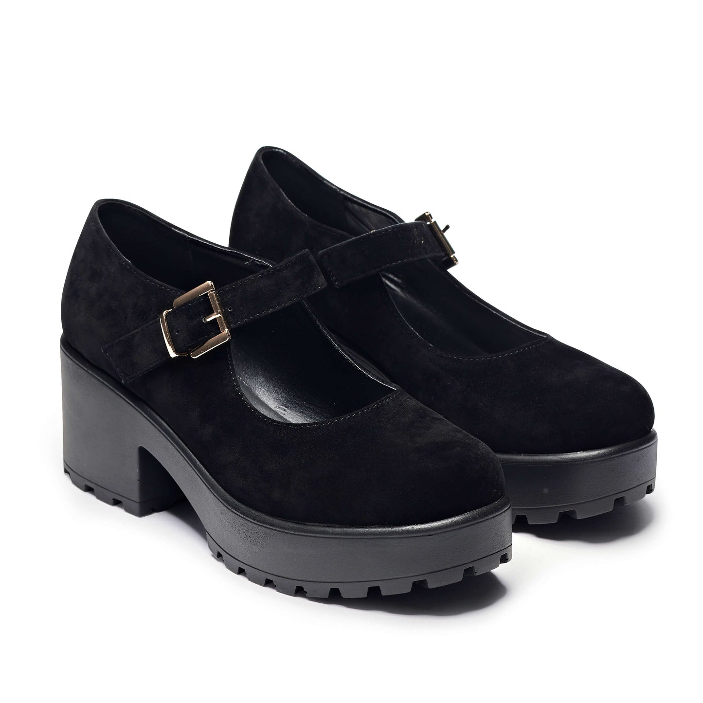 TIRA Black Mary Jane Shoes 'Suede Edition' - Mary Janes - KOI Footwear - Black Suede - Three-Quarter View