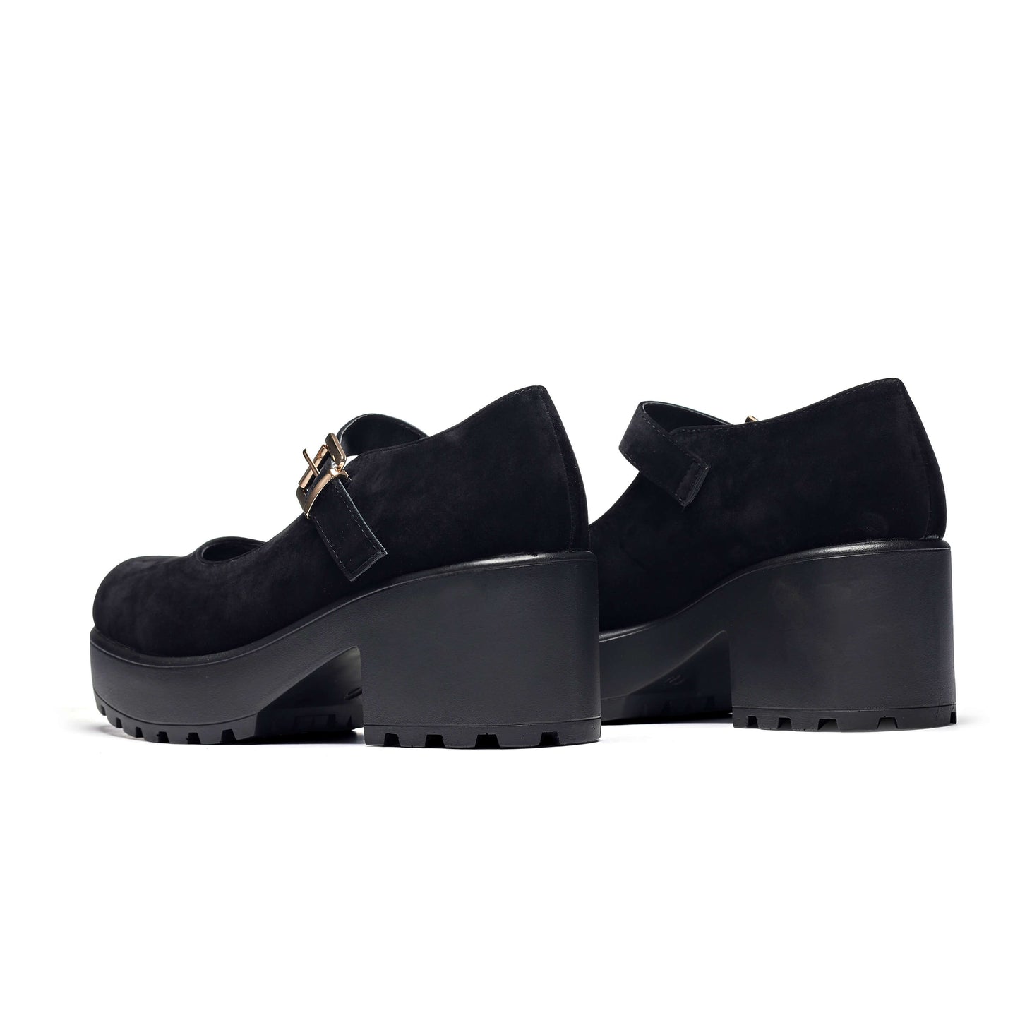 TIRA Black Mary Jane Shoes 'Suede Edition' - Mary Janes - KOI Footwear - Black Suede - Back View