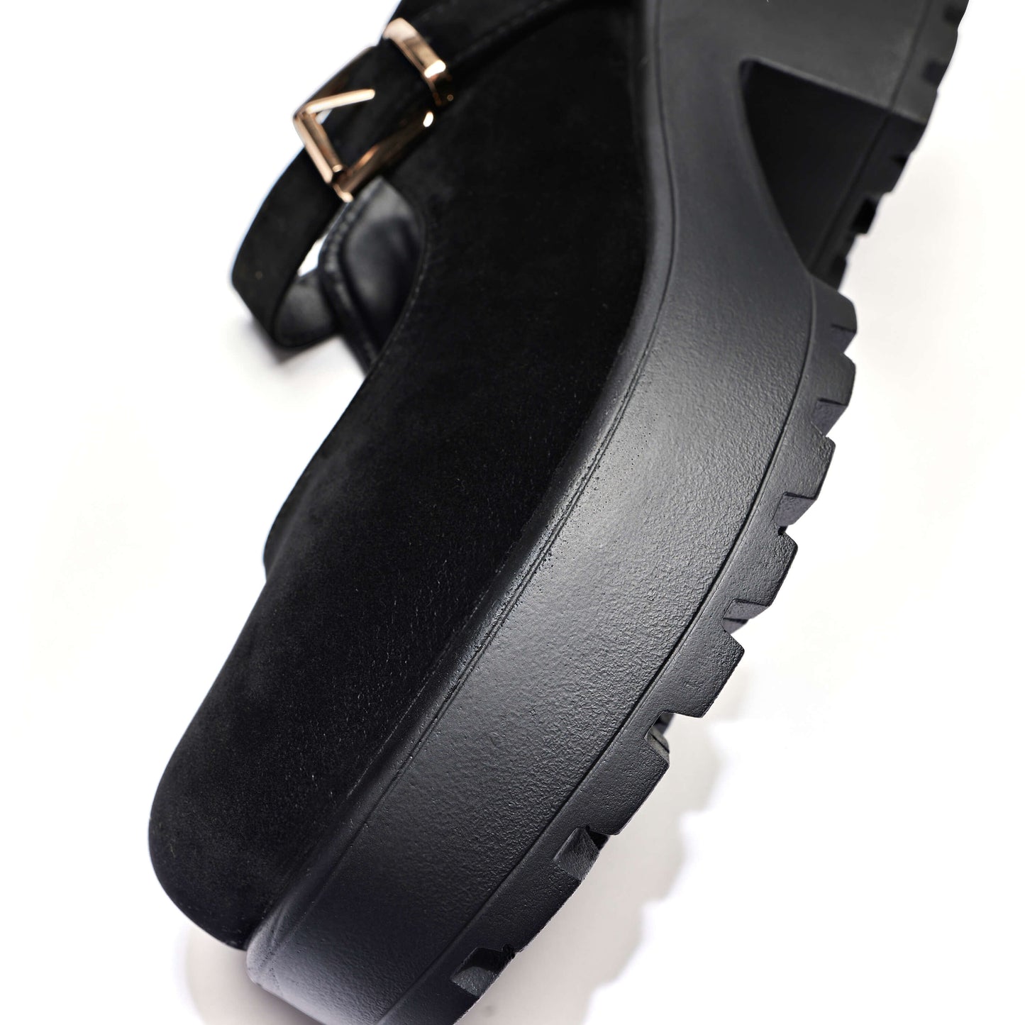 TIRA Black Mary Jane Shoes 'Suede Edition' - Mary Janes - KOI Footwear - Black Suede - Platform Detail