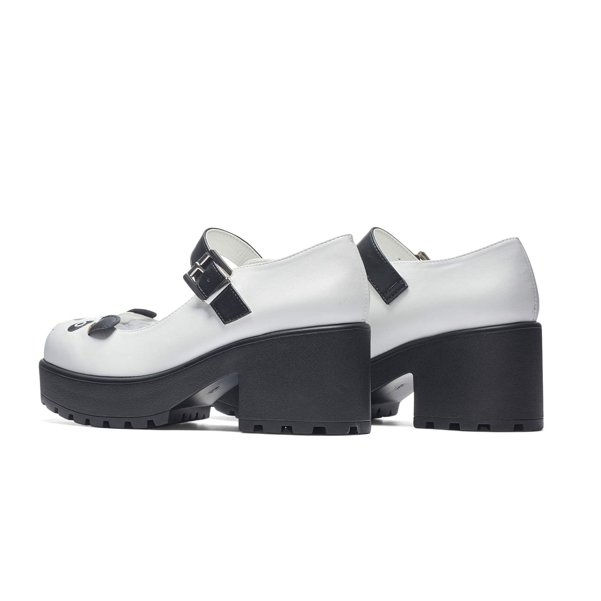 Tira Mary Jane Shoes 'Pondering Panda Edition' - Black & White - KOI Footwear - Back View