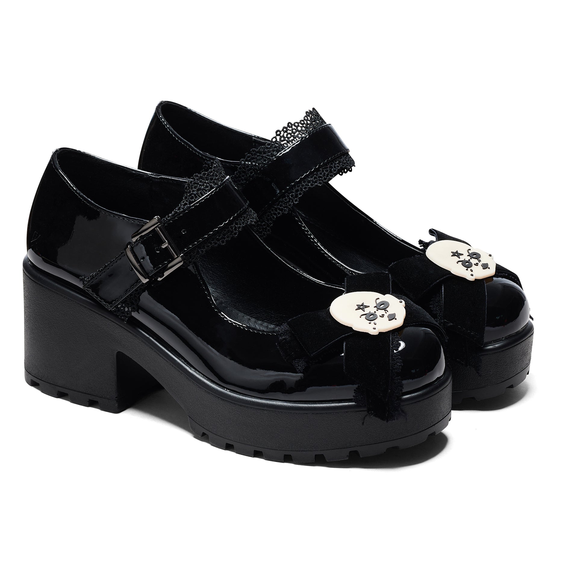 Tira Gothic Mary Janes 'Witch Baby Edition' - Mary Janes - KOI Footwear - Black - Three-Quarter View