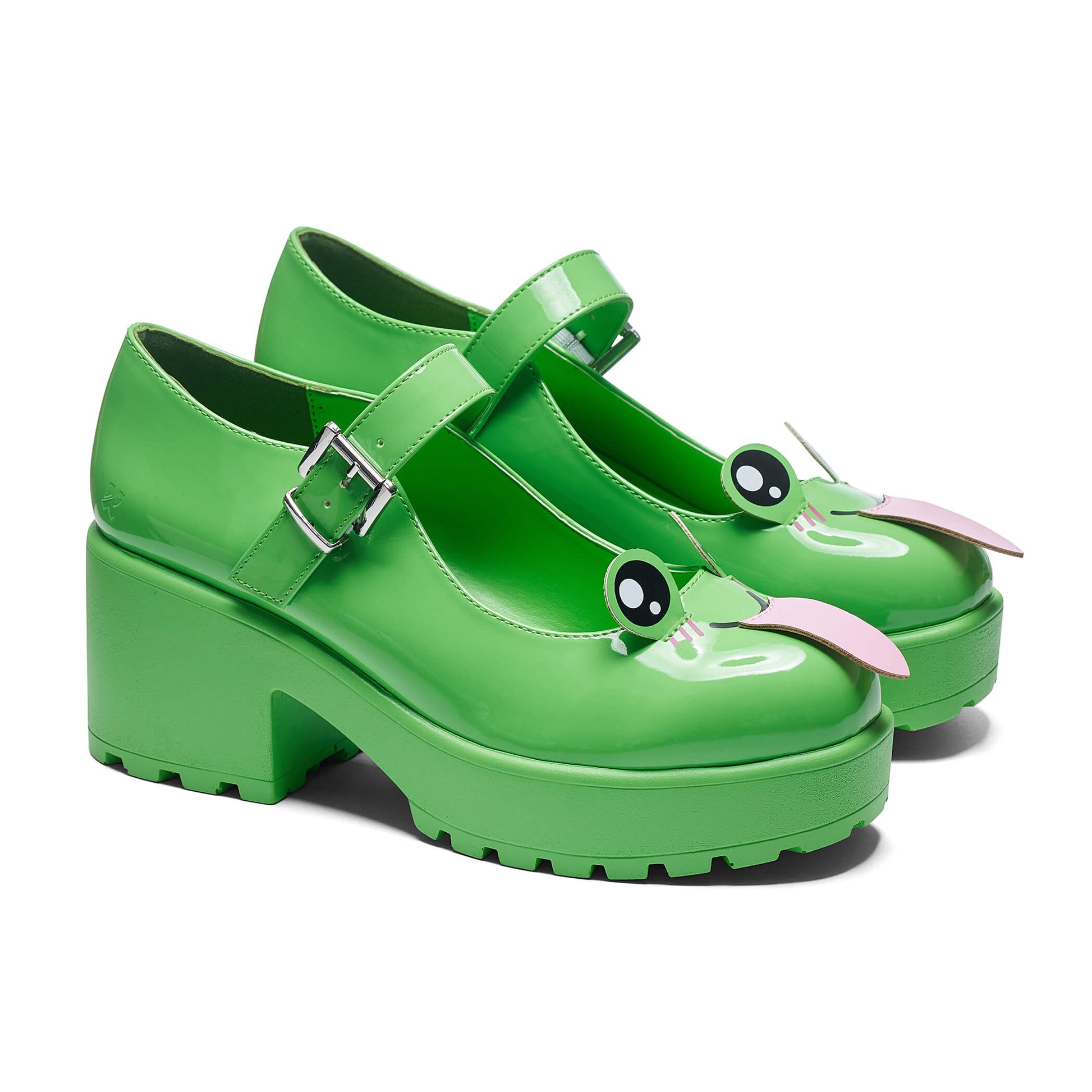Tira Mary Jane Shoes ‘Cheeky Frog Edition’ - Mary Janes - KOI Footwear - Green - Three-Quarter View