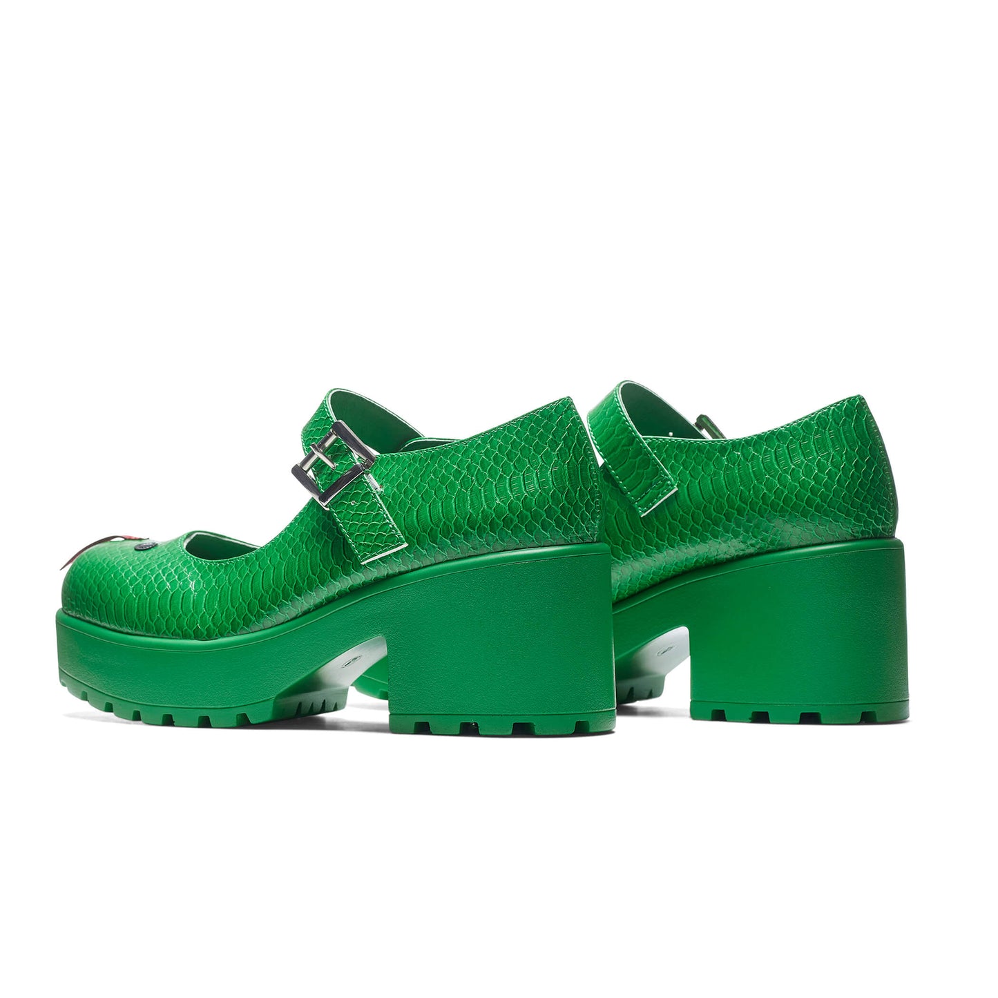 Tira Mary Janes Shoes 'Sassy Snake Edition' - Green - KOI Footwear - Back View