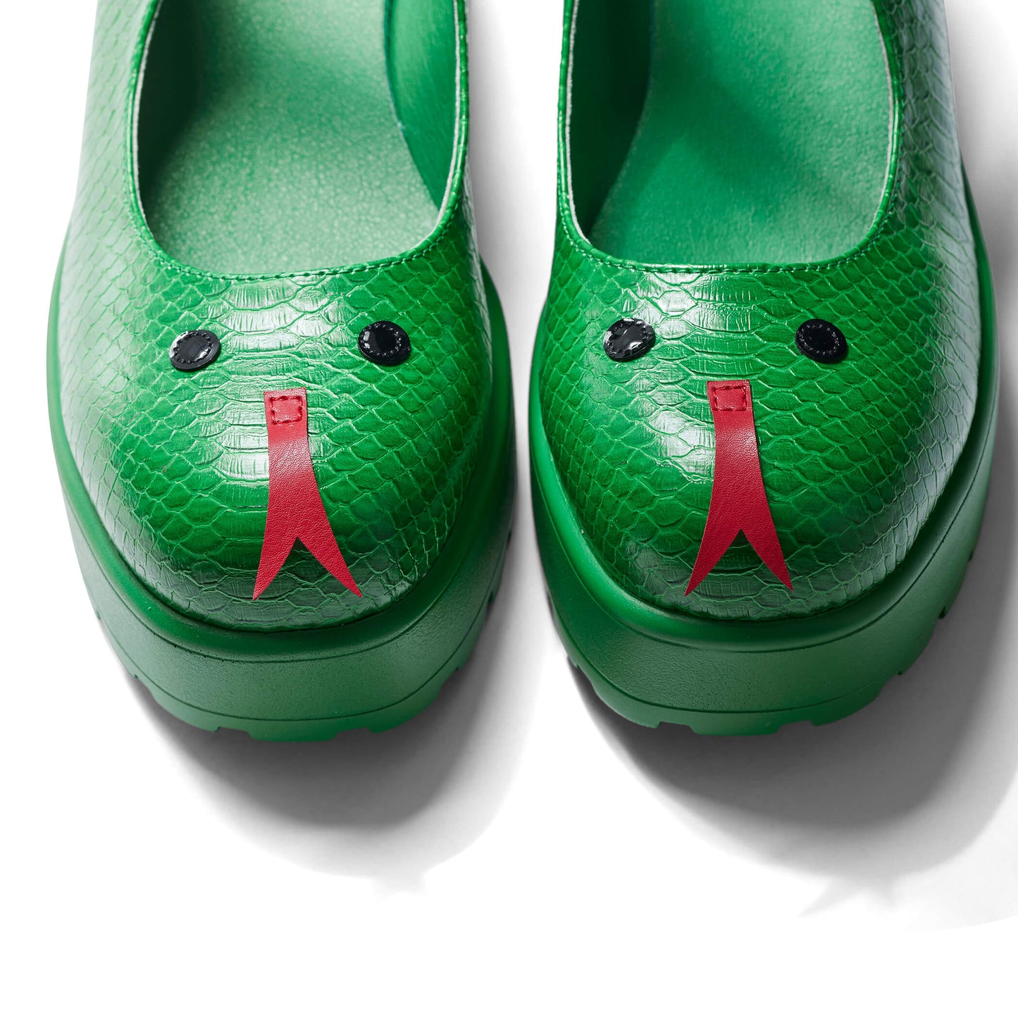 Tira Mary Janes Shoes 'Sassy Snake Edition' - Green - KOI Footwear - Top Detail View