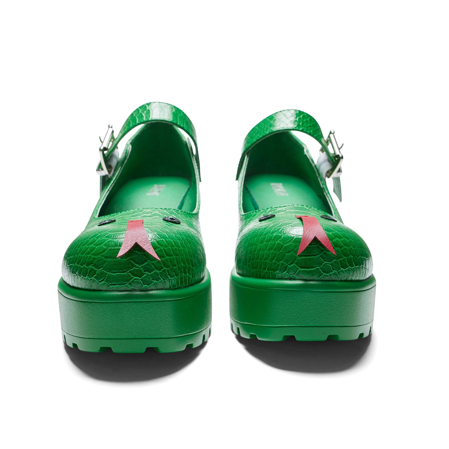 Tira Mary Janes Shoes 'Sassy Snake Edition' - Green - KOI Footwear - Front View