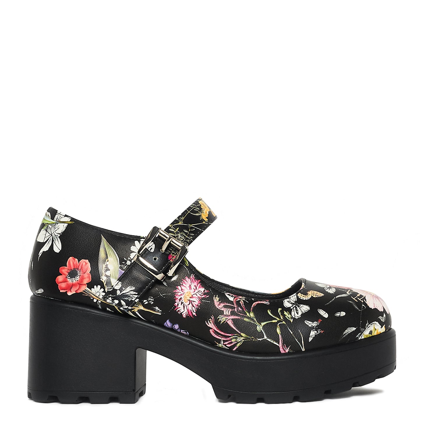 Tira Mary Jane Shoes 'Floral Edition' - Mary Janes - KOI Footwear - Black - Main View