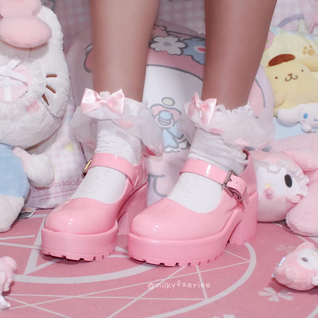Tira Mary Jane Shoes 'Pink Princess Edition' - Mary Janes - KOI Footwear - Pink - Model Left View