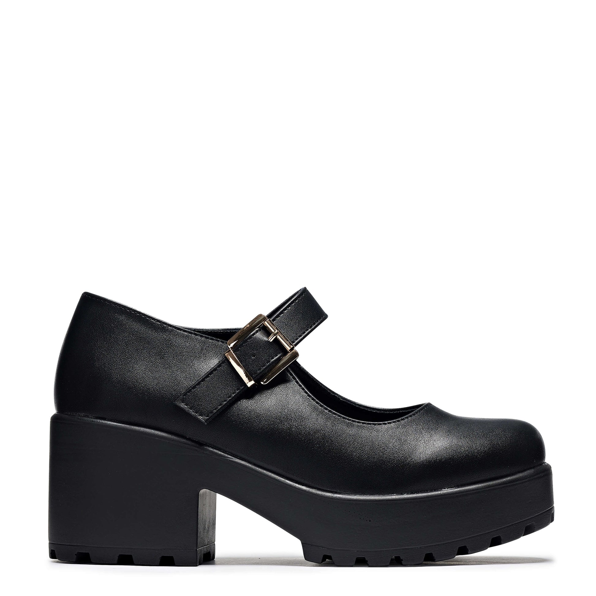 Tira Mary Jane Shoes 'Faux Leather Edition' - Mary Janes - KOI Footwear - Black - Side View