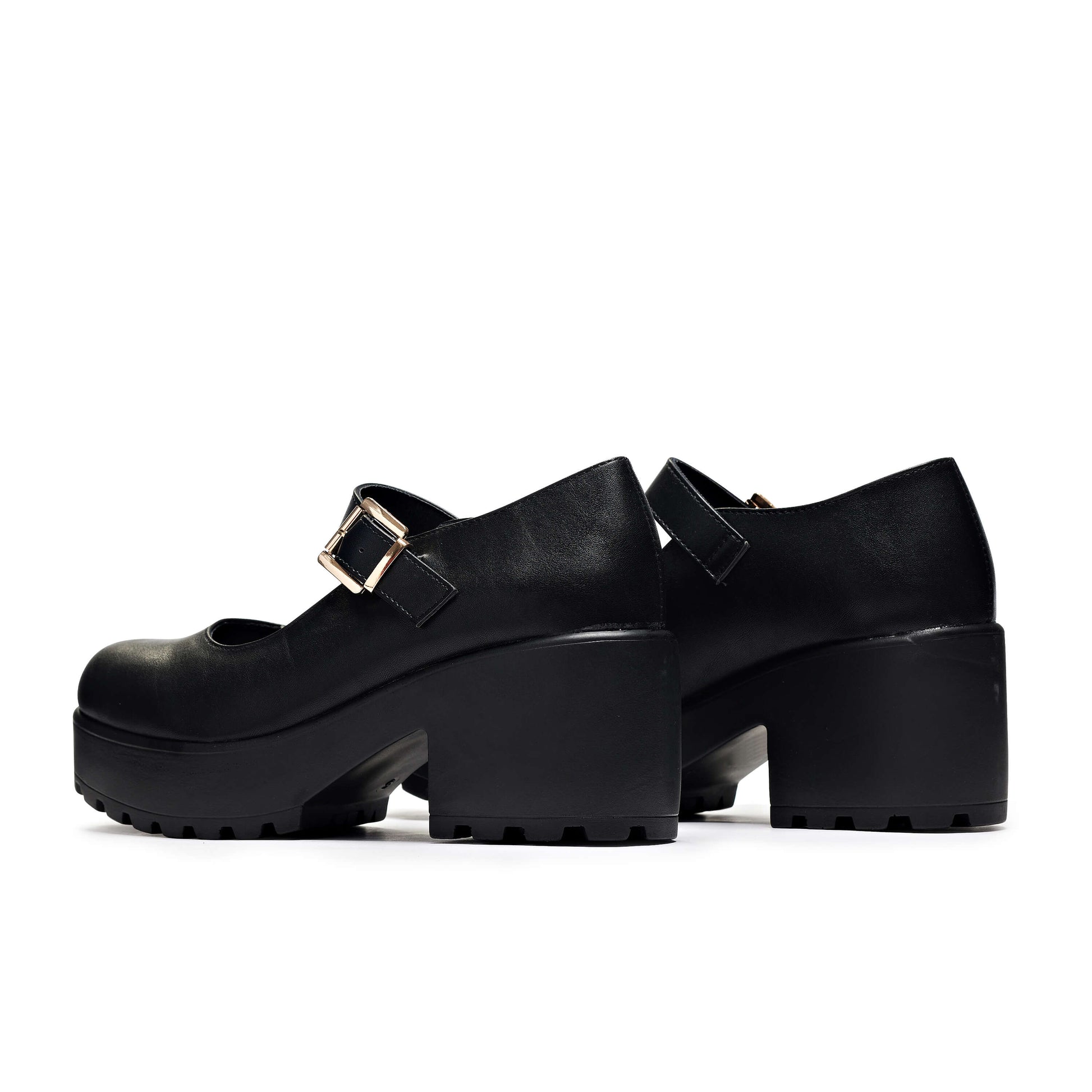 Tira Mary Jane Shoes 'Faux Leather Edition' - Mary Janes - KOI Footwear - Black - Back View