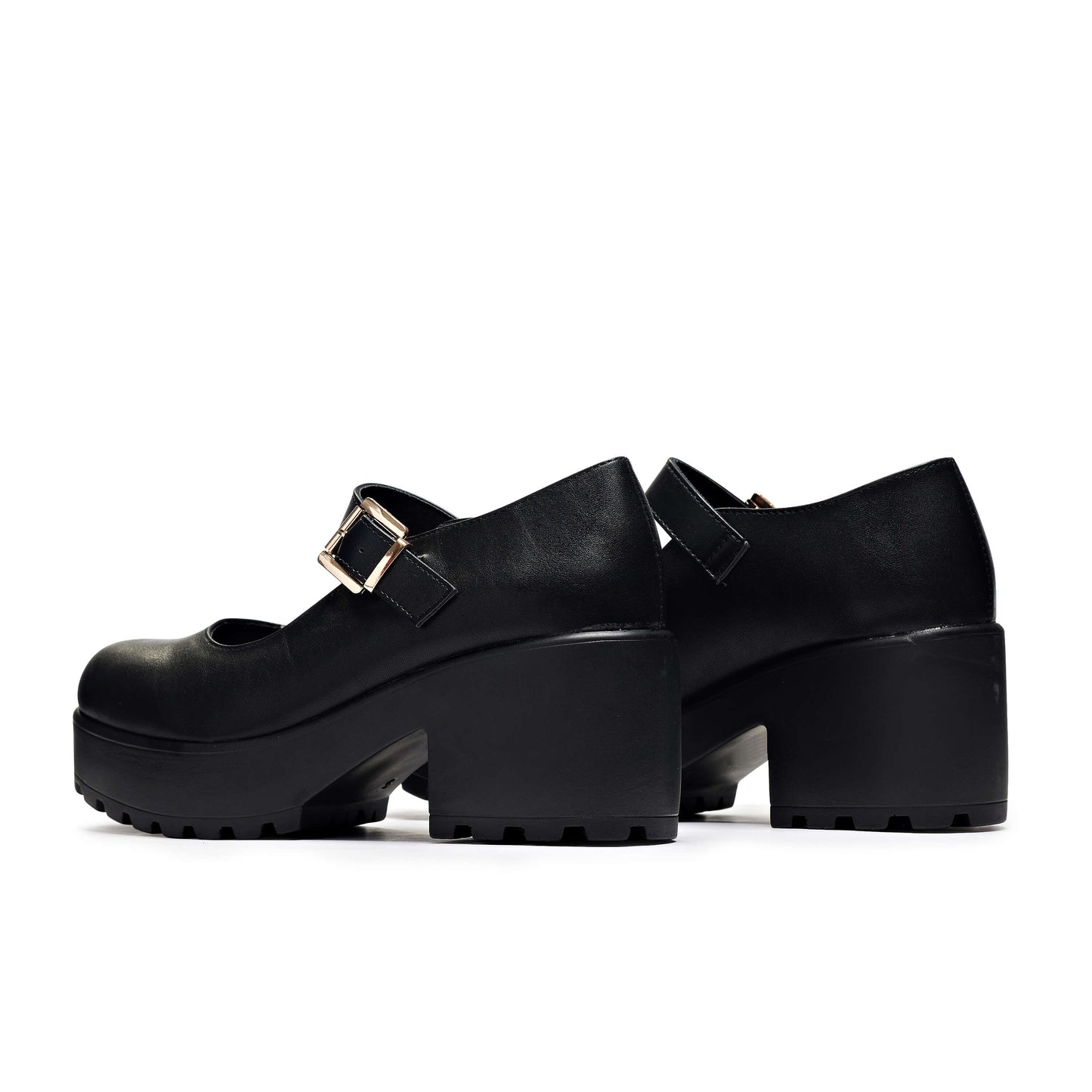 Tira WIDE FIT Mary Jane Shoes 'Faux Leather Edition' - Mary Janes - KOI Footwear - Black - Back View