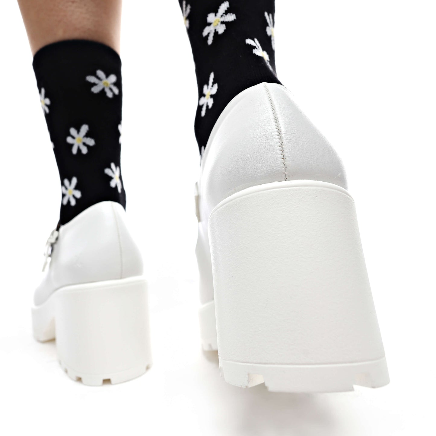 Tira Mary Jane Shoes 'White Washout Edition' - Mary Janes - KOI Footwear - White - Back Detail