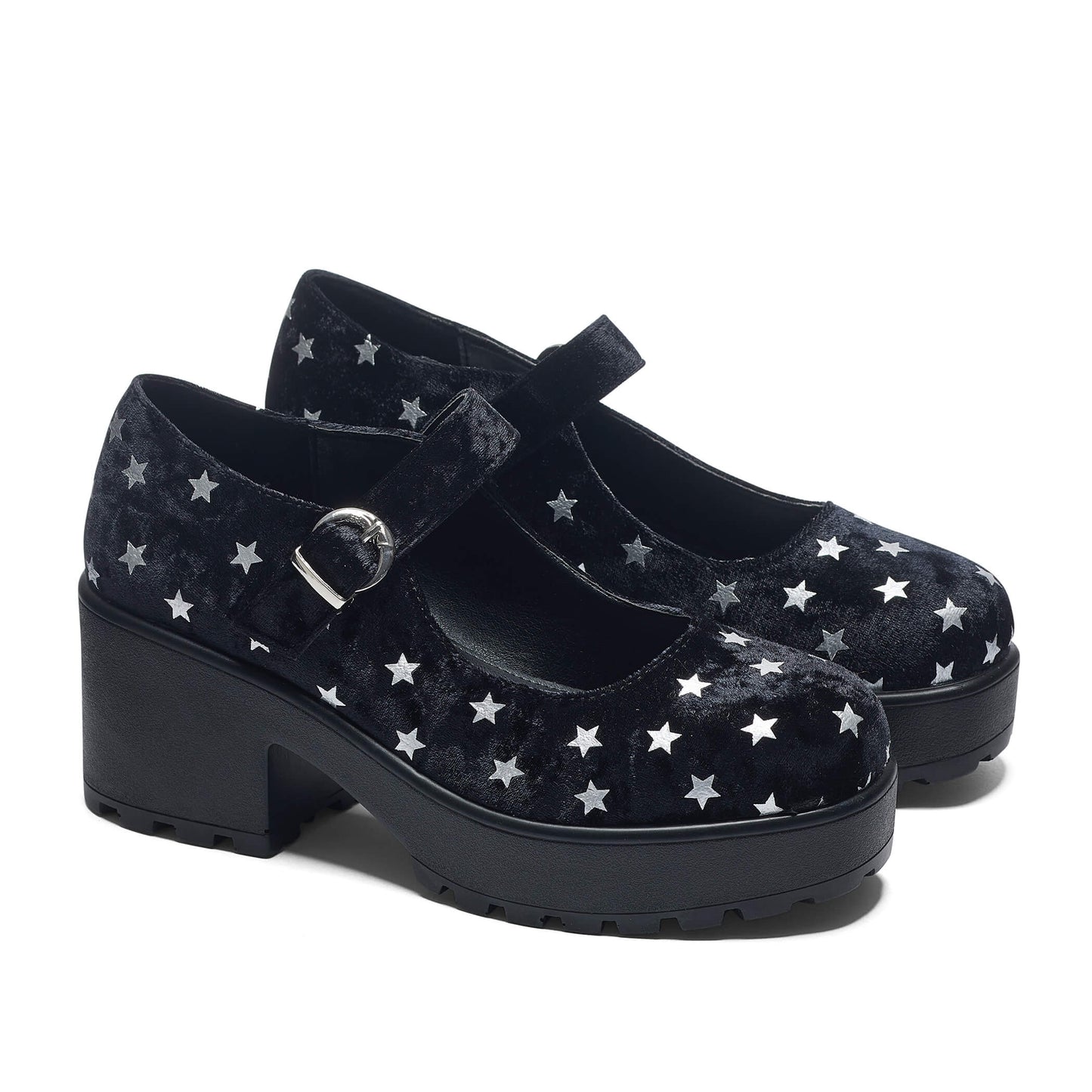 Tira Night Sky Mary Janes 'Celestial Dusk Edition' - Mary Janes - KOI Footwear - Black - Three-Quarter View