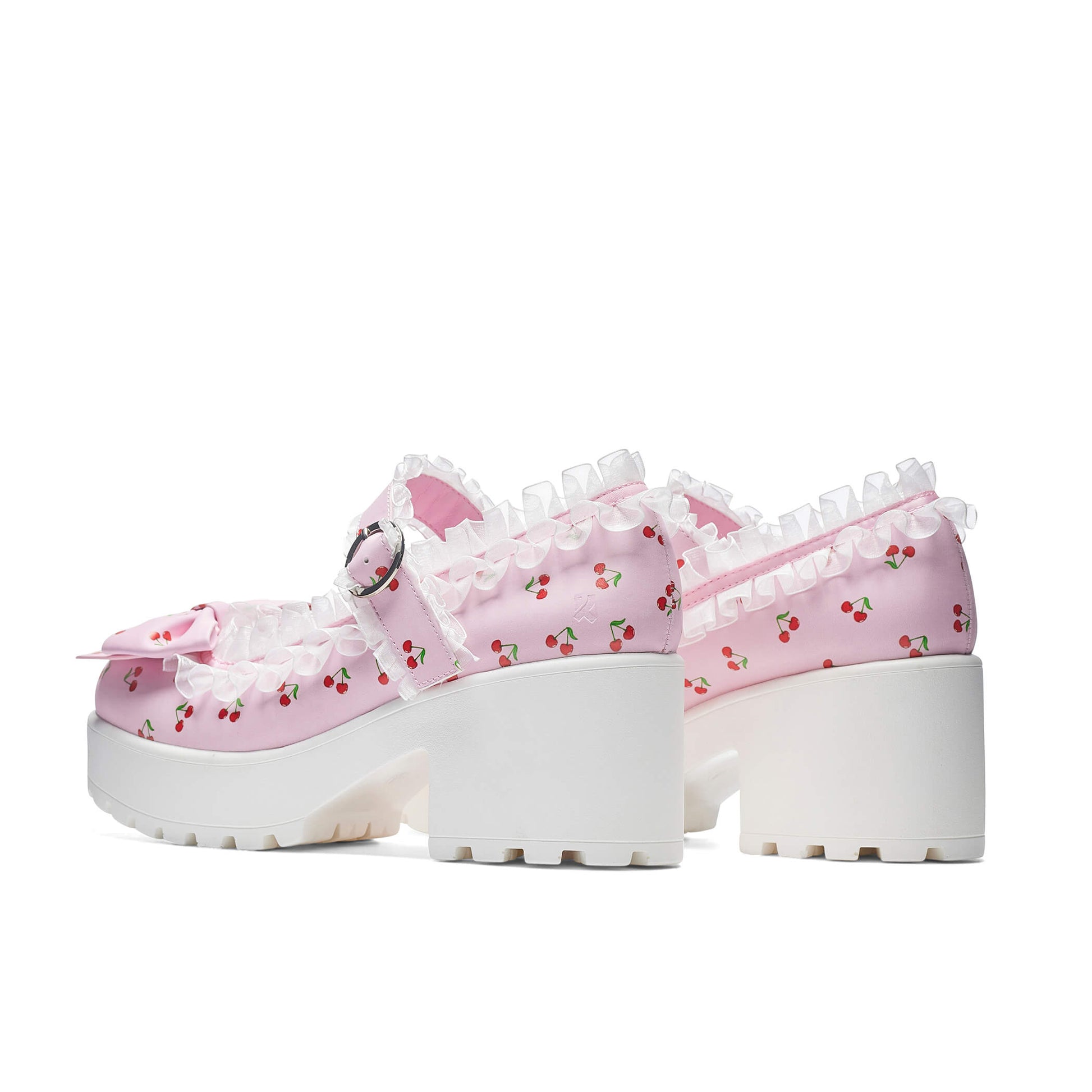 Tira Mary Janes Shoes 'Pink Cherry Bakewell Edition' - Mary Janes - KOI Footwear - Pink - Back View