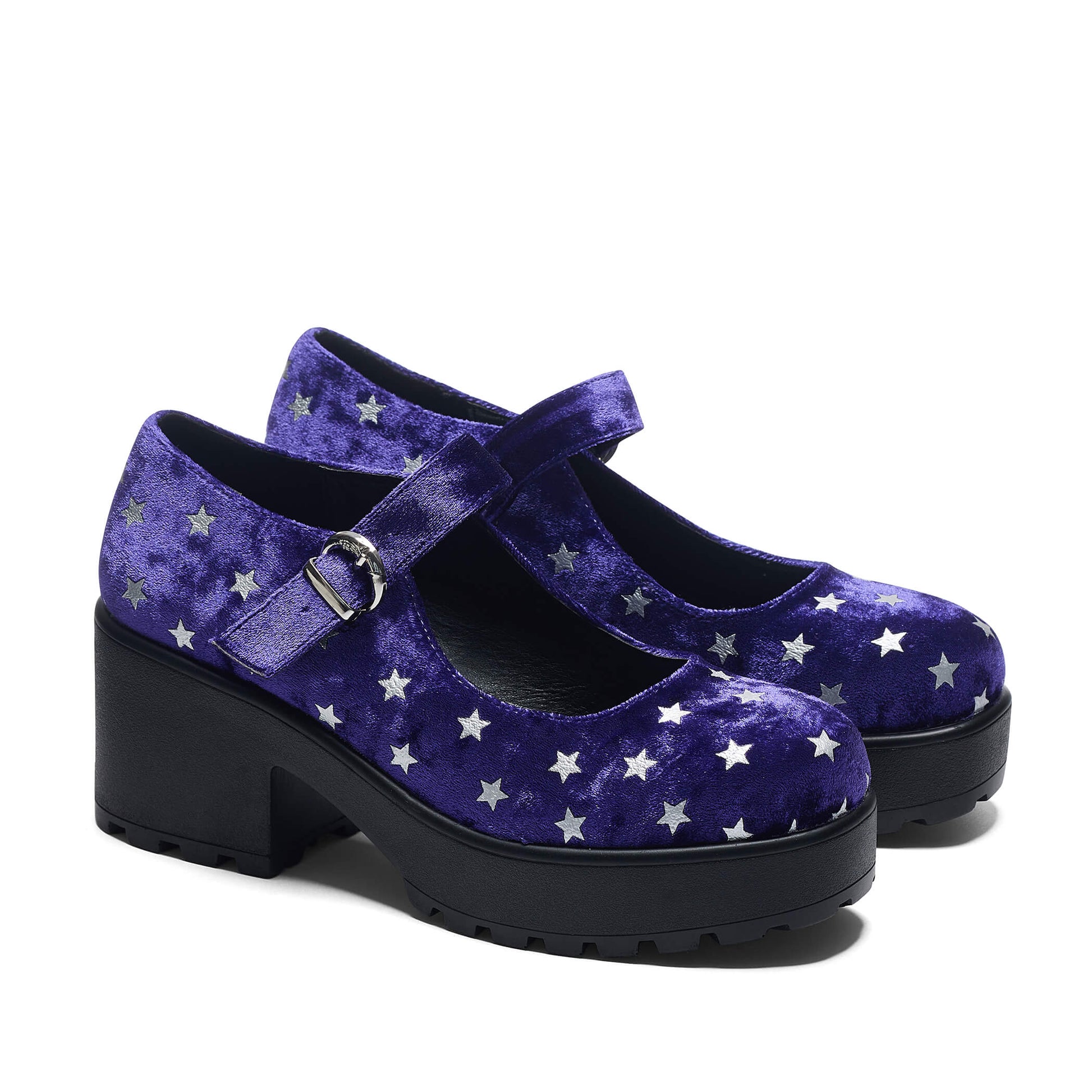 Tira Spellbound Purple Mary Janes 'Celestial Dusk Edition' - Mary Janes - KOI Footwear - Purple - Three-Quarter View