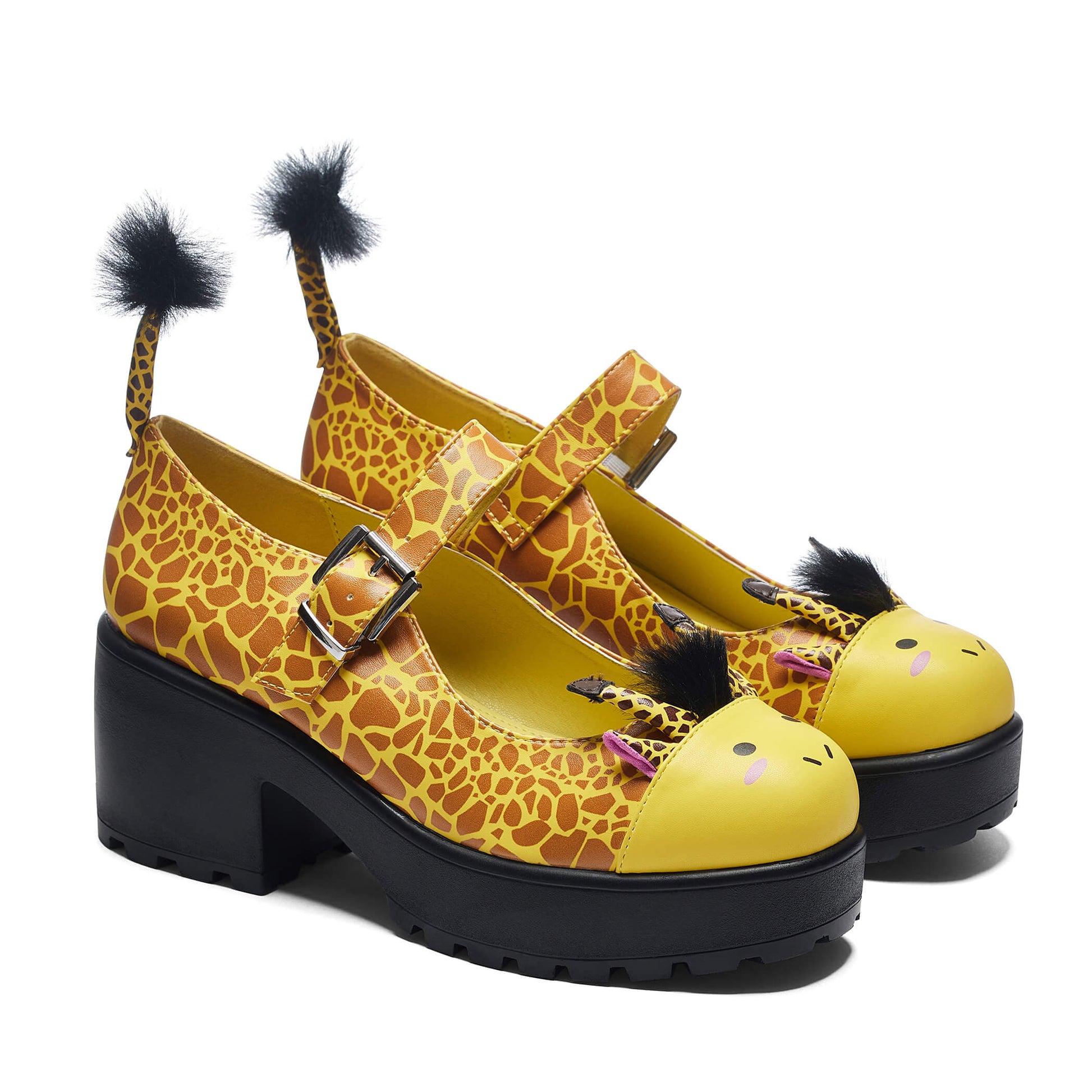 Tira Mary Janes 'Grazing Giraffe Edition' - Mary Janes - KOI Footwear - Yellow - Three-Quarter View