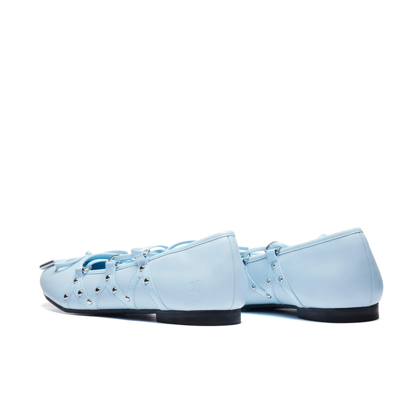 Violetta Lace Up Flat Ballet Shoes - Blue - Koi Footwear - Back View