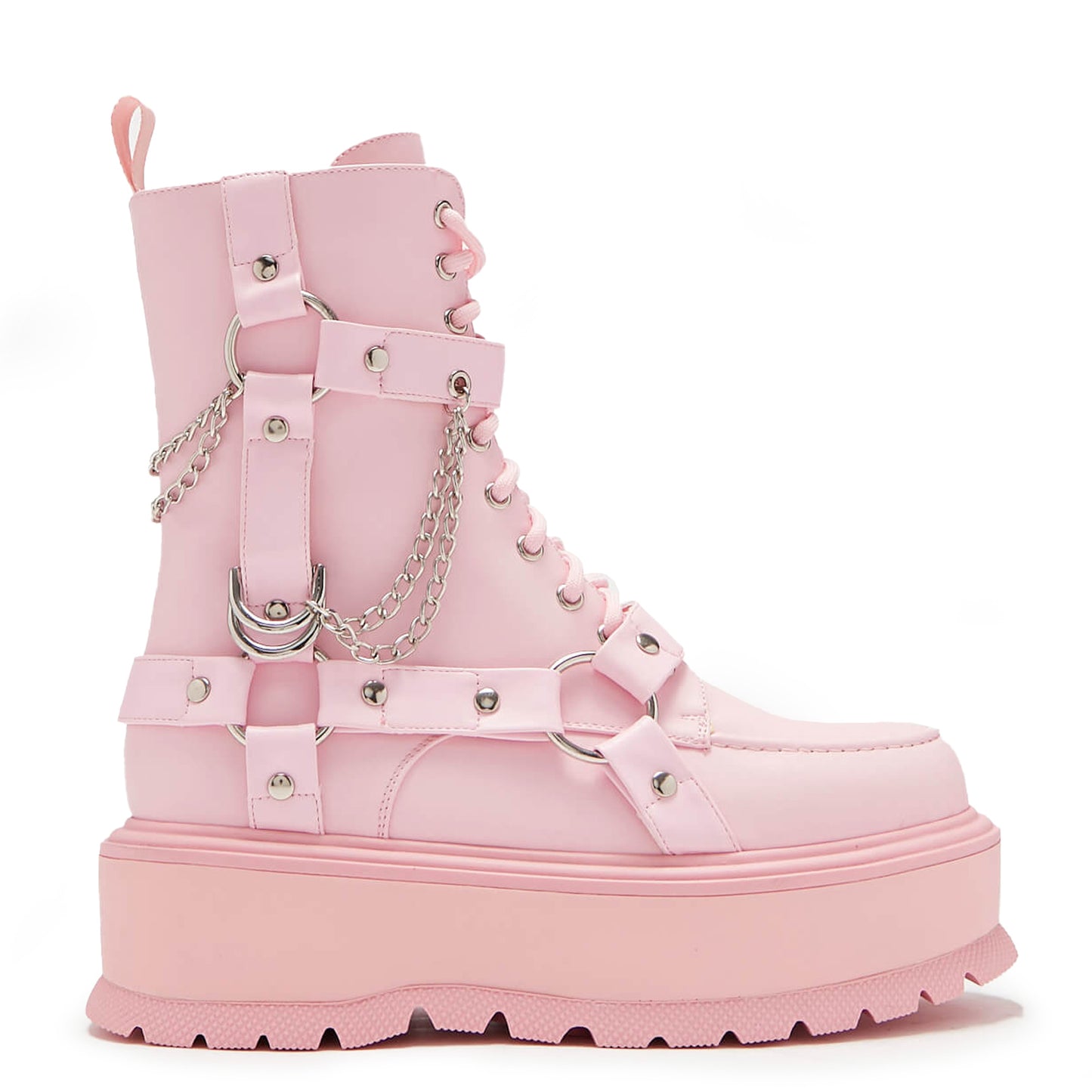 Yami Pastel Pink Platform Boots - Ankle Boots - KOI Footwear - Pink - Main View