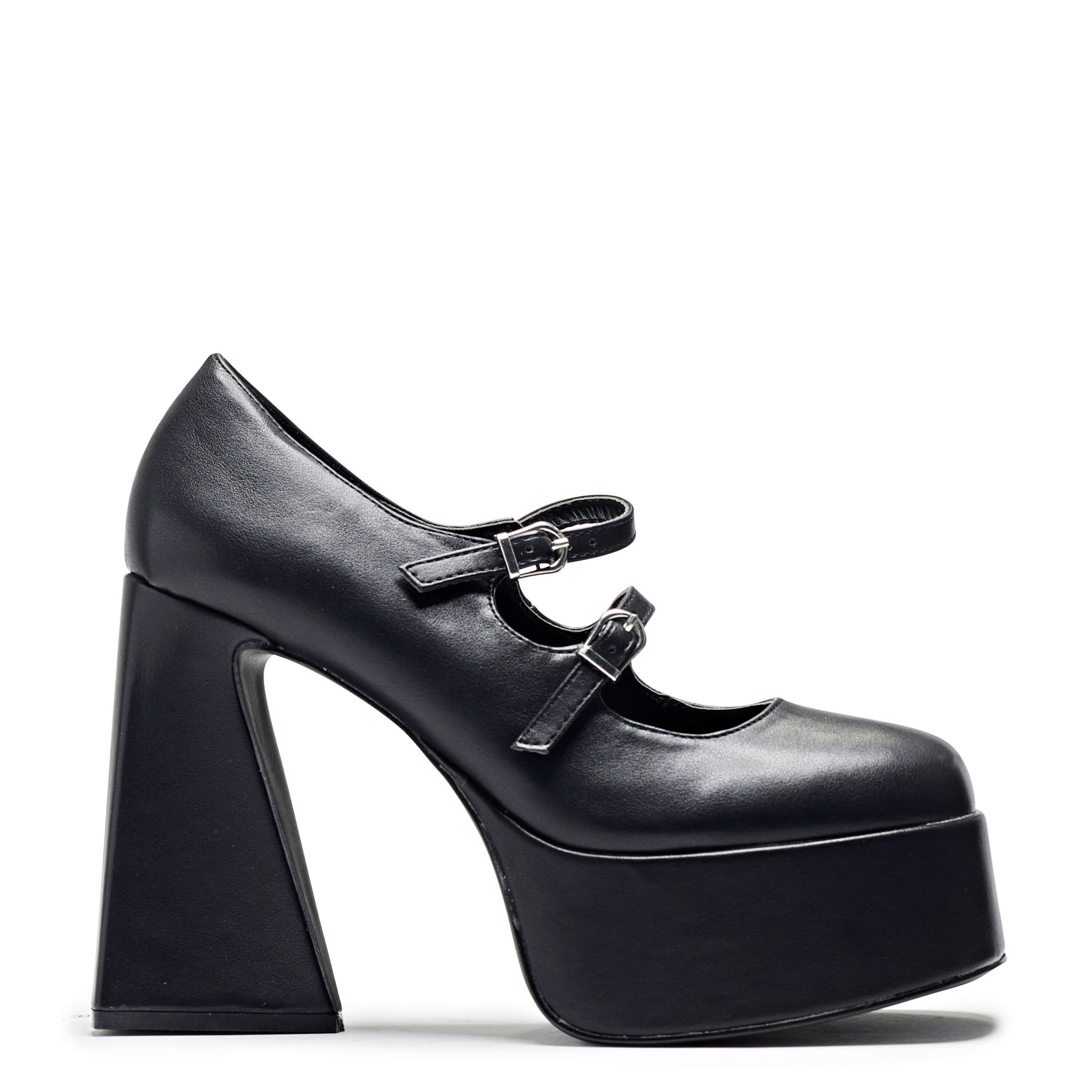 Zeba Black Platform Heels - Shoes - KOI Footwear - Black - Side View