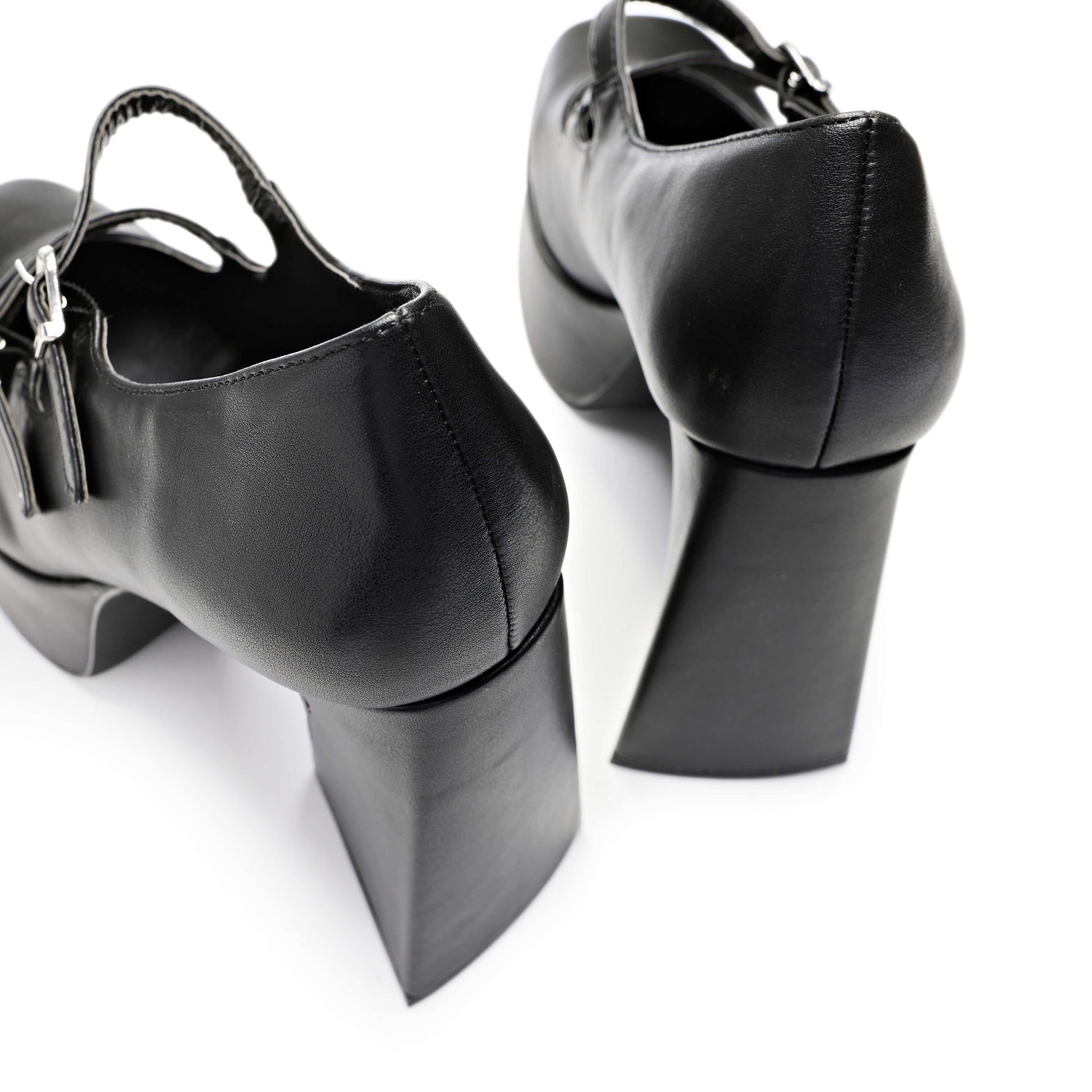 Zeba Black Platform Heels - Shoes - KOI Footwear - Black - Back Top Detail