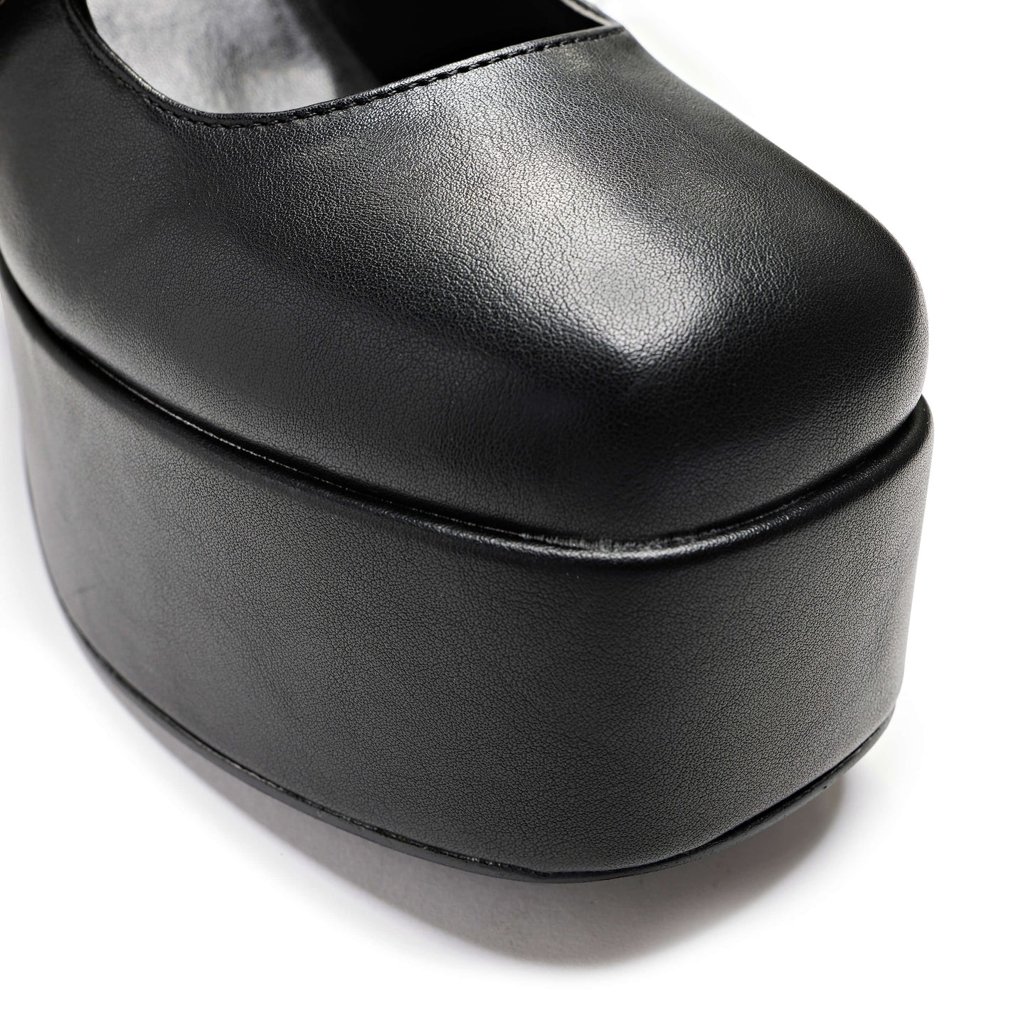 Zeba Black Platform Heels - Shoes - KOI Footwear - Black - Top Detail
