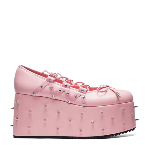 Zorina Lace Up Platform Ballet Shoes - Pink - Koi Footwear - Main View