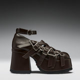 Avalon Strappy Heeled Shoes- Acorn