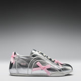 Bambalina Cat Lace up Bow Pumps- Silver