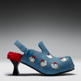 Cluck Cluck Chicken Mules- Denim