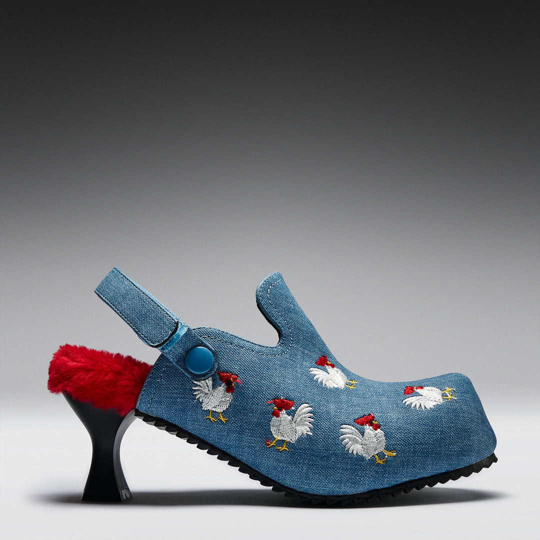 Cluck Cluck Chicken Mules- Denim – KOI footwear