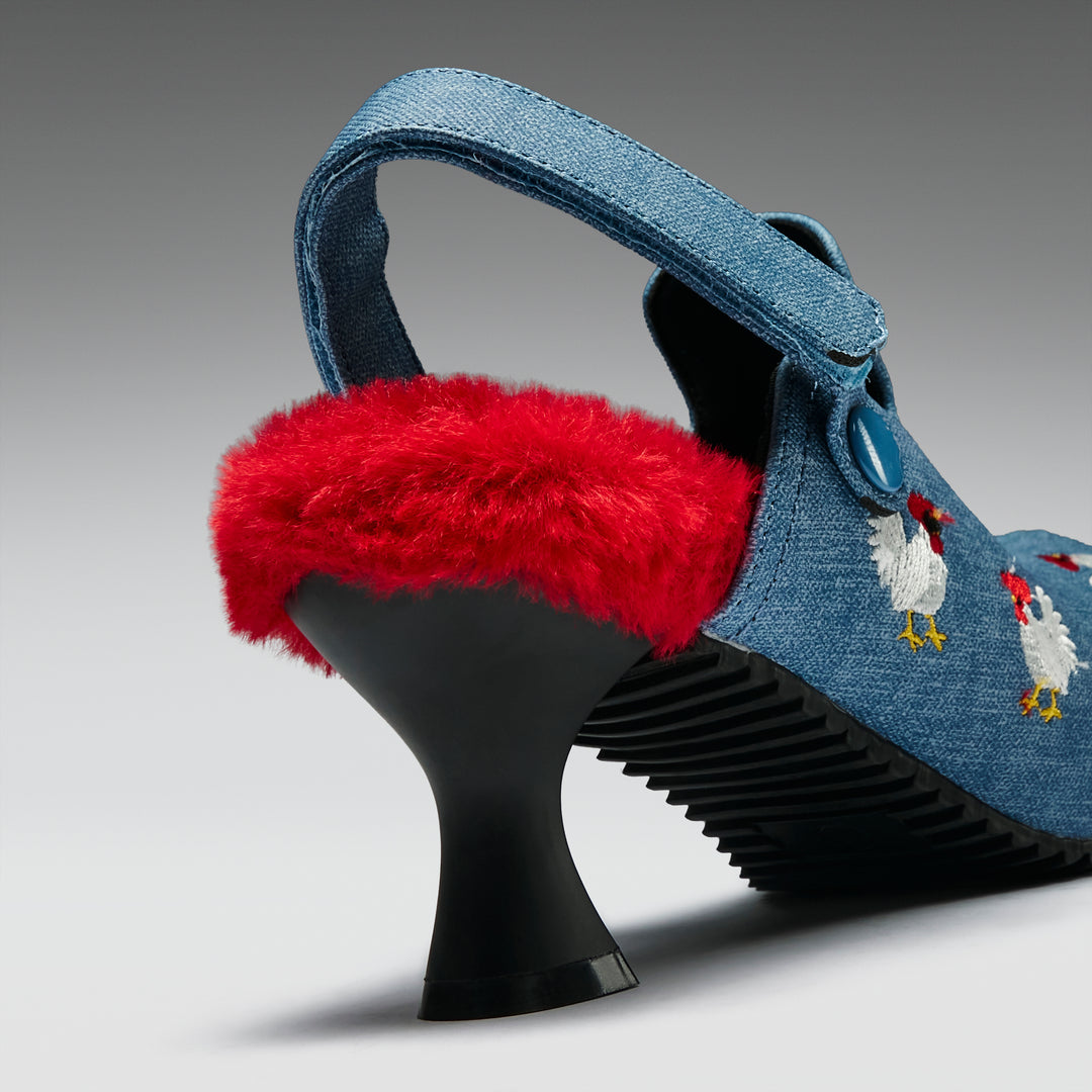 Cluck Cluck Chicken Mules- Denim – KOI footwear