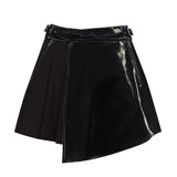Coptic Faux Leather Mini Skirt- Black