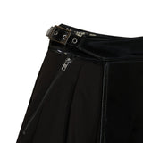Coptic Faux Leather Mini Skirt- Black