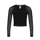 Crypt Studded Long-Sleeved Shirt - Black with Mesh