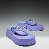 Daydreamer Flatform Thong Sandals-Lilac