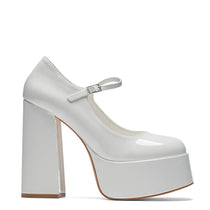 Darkbloom White Patent Chunky Platform Heels - Shoes - KOI Footwear - White - Main View
