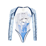 Dreamwave Anime-Print Bodysuit - Blue