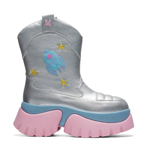 A Fairytale Galaxy Space Boots - Silver - Ankle Boots - KOI Footwear - Silver - Main View